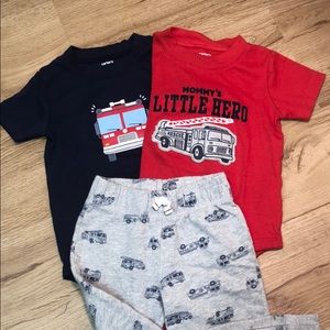Carter’s baby boy firetruck outfit